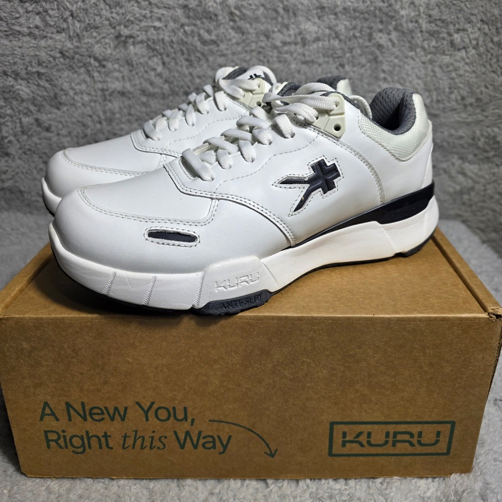 KURU Kinetic 2 Mens 8 WIDE White Graphite‎ Orthopedic Sneakers Shoes EU 40.5 NEW